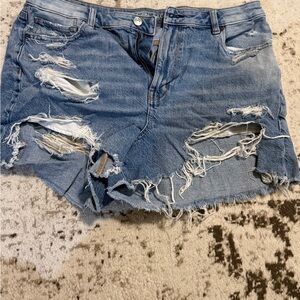 American Eagle Outfitters Ripped Blue Jean Shorts